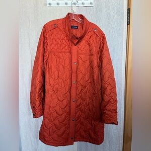 Lands' End Bright Orange Quilted Trench Coat